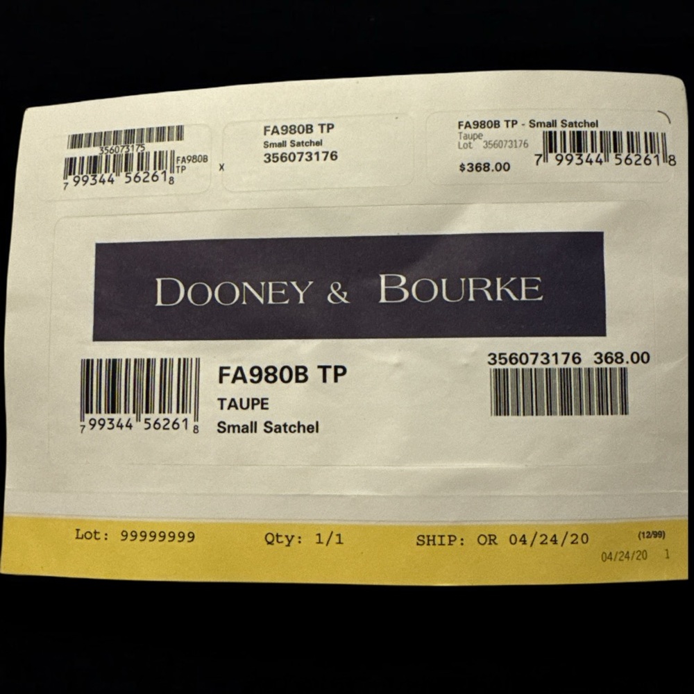 Dooney & Bourke Taupe Leather satchel Handbag. Rare FA980B - Picture 9 of 11